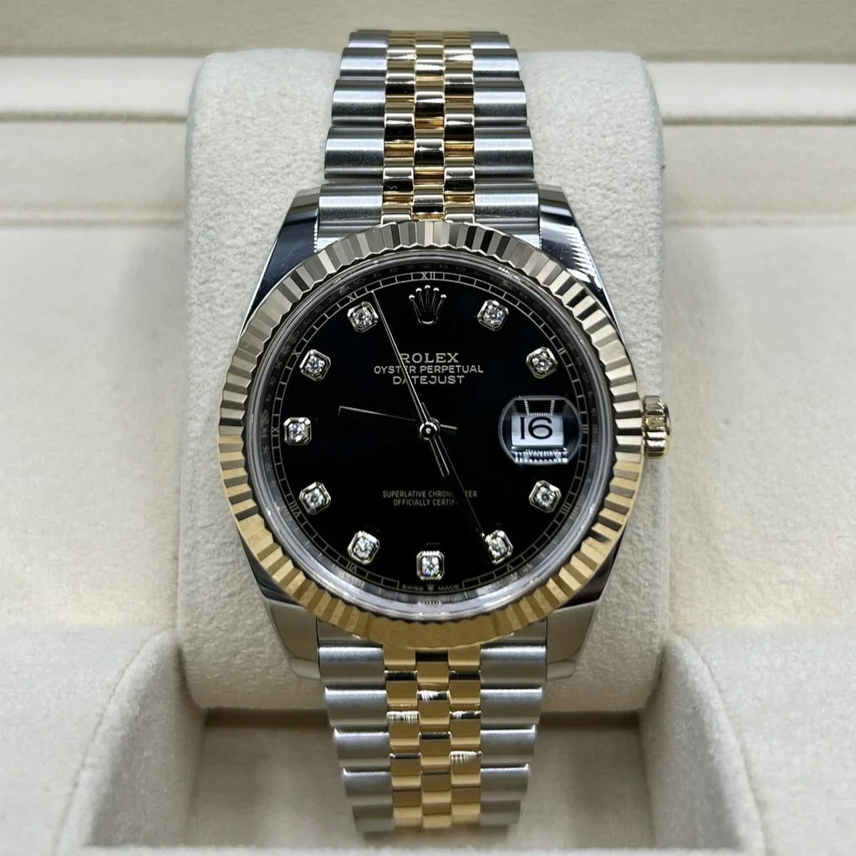 Rolex Datejust 41 Black Diamond Dial Two Tone on Jubilee 126333